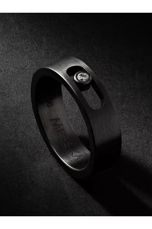 MESSIKA Move PM Graphite Titanium Diamond Ring - Men - - 58