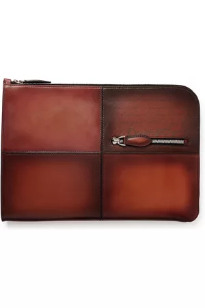 Berluti Nino TGM Scritto Panelled Venezia Leather Pouch - Men