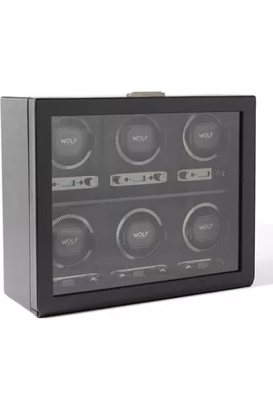 Wolf British Racing Pebble-Grain Vegan Leather Six-Piece Watch Winder - Men