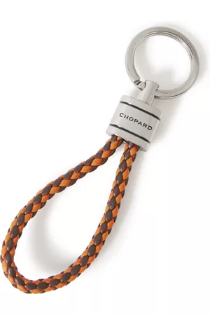 Chopard Braided Leather and Silver-Tone Keyring - Men