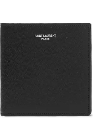 Saint Laurent Logo-Print Pebble-Grain Leather Billfold Wallet - Men