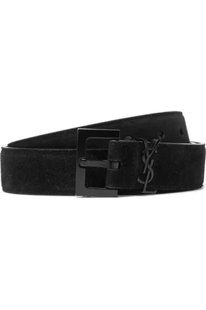 Saint Laurent | Women 3cm Monogram Grained Leather Belt Black 85