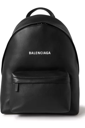 Balenciaga Logo-Print Leather Backpack - Men