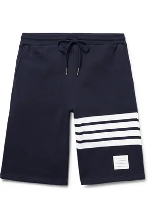 Thom Browne Striped Loopback Cotton-Jersey Shorts - Men - - 3
