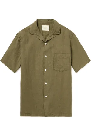 Portuguese Flannel Camp-Collar Linen Shirt - Men - - XXL
