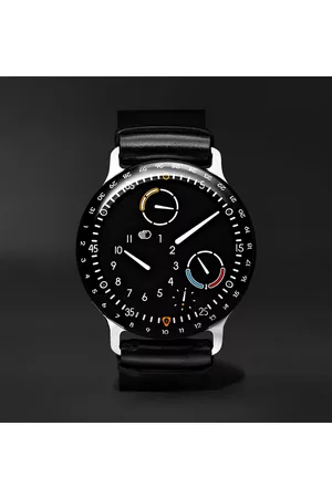 Ressence Type 3 Automatic 44mm Titanium and Leather Watch - Men