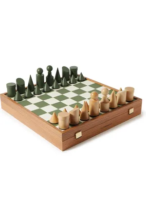 THE CONRAN SHOP Oak, Faux Leather and Felt Chess Set - Men
