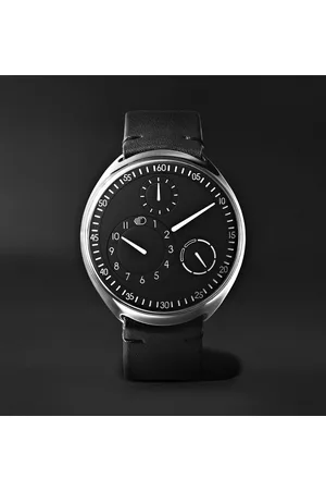 Ressence Type 1 Slim Mechanical 42mm Titanium and Leather Watch - Men