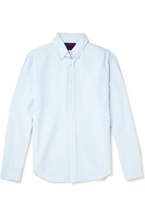 Portuguese Flannel Belavista Button-Down Collar Striped Cotton Oxford Shirt - Men - - XS