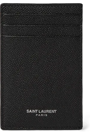 Saint Laurent Pebble-Grain Leather Cardholder with Money Clip - Men