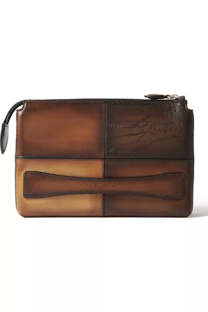 Berluti Tersio Scritto Panelled Venezia Leather Pouch - Men