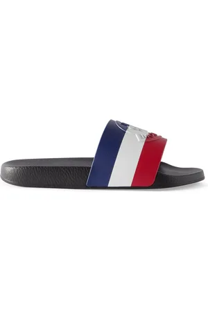Moncler Basile Logo-Embossed Striped Rubber Slides - Men - - EU 41