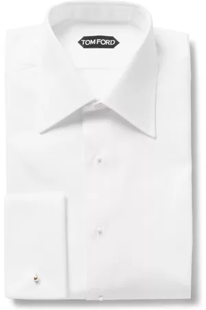 Tom Ford Slim-Fit Bib-Front Double-Cuff Cotton Tuxedo Shirt - Men - - EU 43