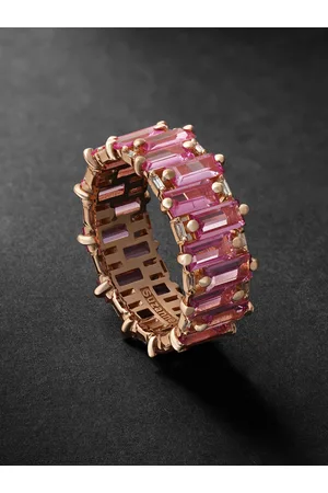 Suzanne Kalan 18-Karat Rose Gold, Sapphire and Diamond Ring - Men - - 10