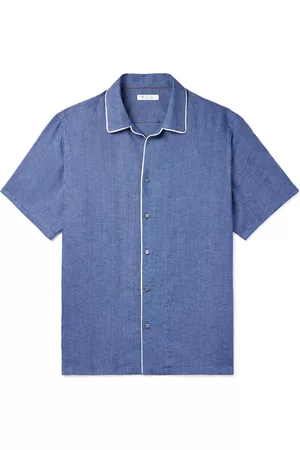 Loro Piana Camp-Collar Slub Linen Shirt - Men - - XL