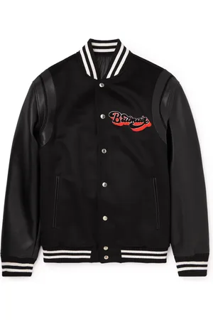 Appliquéd Leather Varsity Jacket