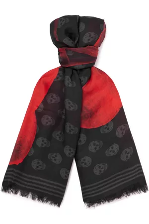 WTAPS - Men - Printed Cotton-voile Scarf Black