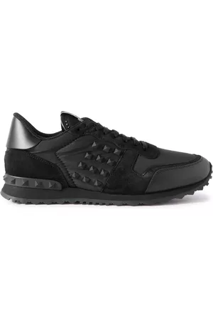 VALENTINO GARAVANI Rockstud Leather, Suede and Shell Sneakers - Men - - EU 46
