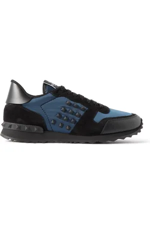 VALENTINO GARAVANI Rockstud Leather, Suede and Shell Sneakers - Men - - EU 42