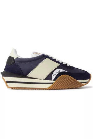 Tom Ford James Rubber-Trimmed Suede, Nylon and Leather Sneakers - Men - - UK 8.5