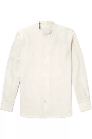 Loro Piana Arizona Grandad-Collar Linen Shirt - Men - - XS