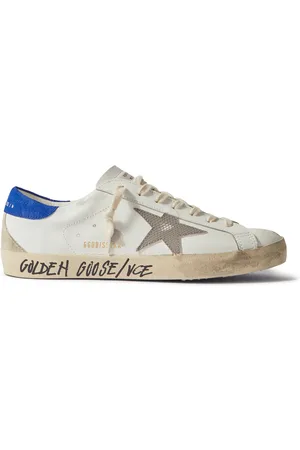 Golden Goose Super-Star Distressed Printed Suede-Trimmed Leather Sneakers - Men - - EU 39