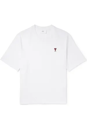 Ami Logo-Embroidered Organic Cotton-Jersey T-Shirt - Men - - XS