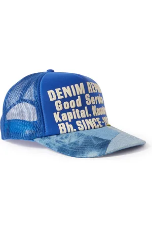 KAPITAL Printed Canvas, Patchwork Denim and Mesh Trucker Cap - Men