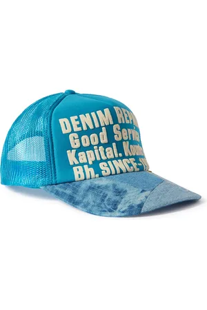 KAPITAL Printed Canvas, Patchwork Denim and Mesh Trucker Cap - Men