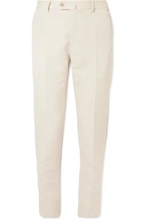 Loro Piana Straight-Leg Cotton and Linen-Blend Trousers - Men - - IT 52