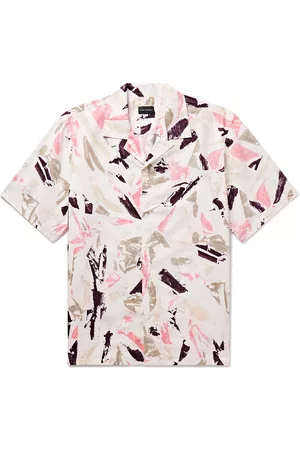 Club Monaco Short Sleeve Jacquard Floral Shirt