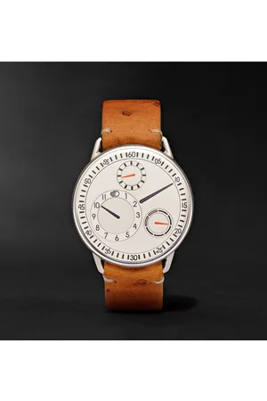 Ressence Type 1.3 S W Mechanical 42mm Titanium and Ostrich Watch - Men