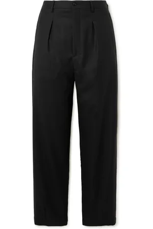 Alexander McQueen Men's Wool Grain de Poudre Slim Trousers