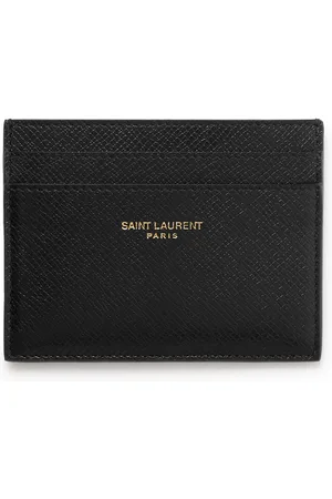 Saint Laurent Logo-Print Upcycled Cross-Grain Leather Cardholder - Men