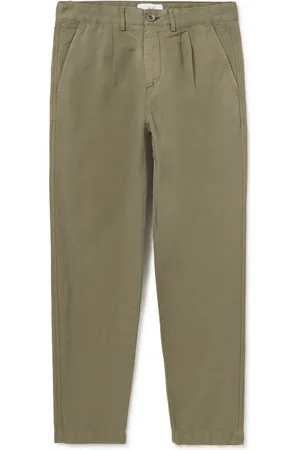Mr P. Straight-Leg Pleated Garment-Dyed Cotton and Linen-Blend Trousers - Men - - 30