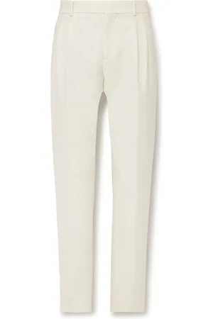 Loro Piana City Slim-Fit Tapered Pleated Double-Faced Cotton Trousers - Men - - IT 56