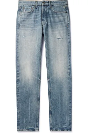 Slim-Fit Distressed Bleached Jeans