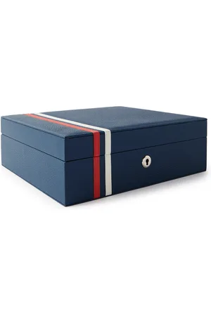 Rapport London Greenwich Striped Leather Eight-Piece Watch Box - Men
