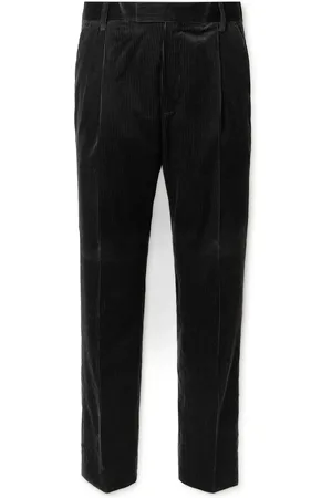 Mr P. Tapered Pleated Cotton and Cashmere-Blend Corduroy Trousers - Men - - 40