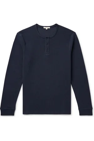 ONIA Waffle-Knit Cotton-Blend Henley T-Shirt - Men - - M