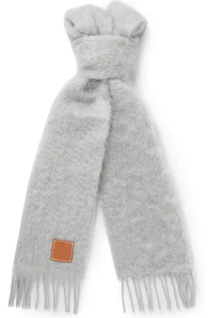 Loewe Logo-Appliquéd Fringed Mohair-Blend Scarf - Men