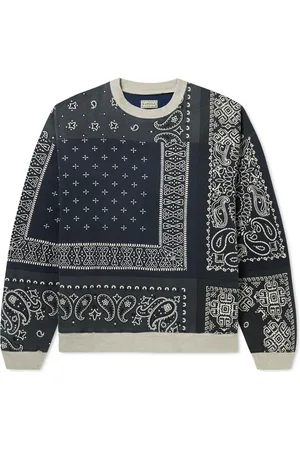 KAPITAL Bandana-Print Cotton-Jersey and Quilted Shell Sweatshirt - Men - - 1