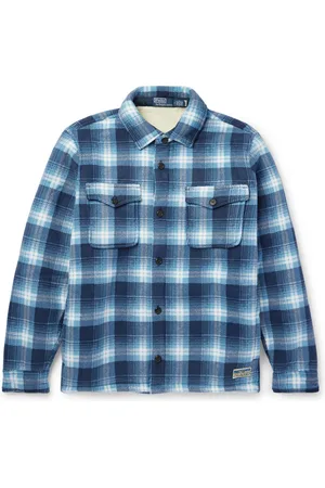 Fleece-Lined Checked Cotton and Wool-Blend Shirt Jacket