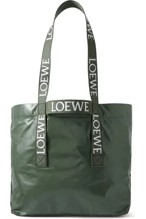 Loewe Webbing-Trimmed Crinkled-Leather Tote Bag - Men
