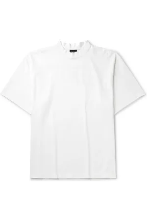 Logo-Appliquéd Cotton-Jersey Mock-Neck T-Shirt