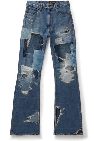 KAPITAL Crazy Dixie Flared Distressed Patchwork Jeans - Men - - UK/US 36