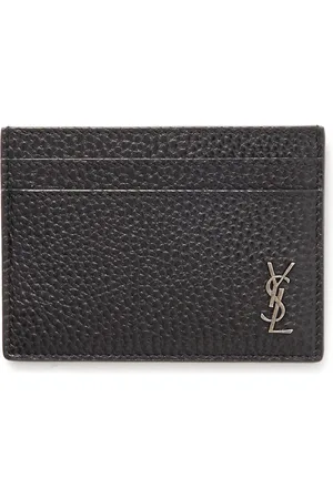 Saint Laurent Tiny Cassandre Logo-Appliquéd Full-Grain Leather Cardholder - Men
