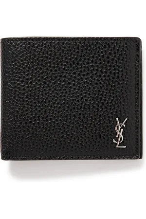 Saint Laurent Tiny Cassandre Logo-Appliquéd Full-Grain Leather Billfold Wallet - Men