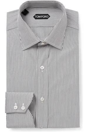 Tom Ford Striped Cotton-Poplin Shirt - Men - - EU 39