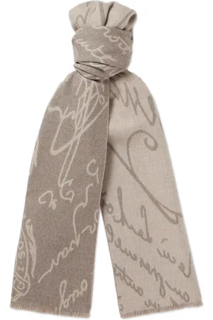 Berluti Scritto Fringed Wool-Jacquard Scarf - Men